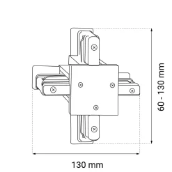 Łącznik krzyżowy szynoprzewodu podtynkowego 1F 230V - Biały (6354) - Brosline