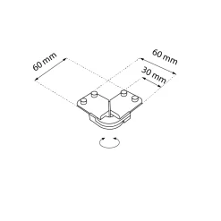 Łącznik L szynoprzewodu magnetycznego Komatsu Slim - Czarny (6043) - Shilo