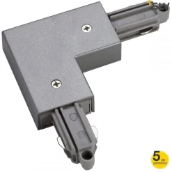 Łącznik narożny do szyny 1f., natynk., srebrnoszara, uziem-zew.