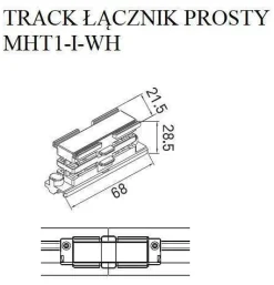 Łącznik prosty TRACK biały (MHT1-I-WH) - Maxlight