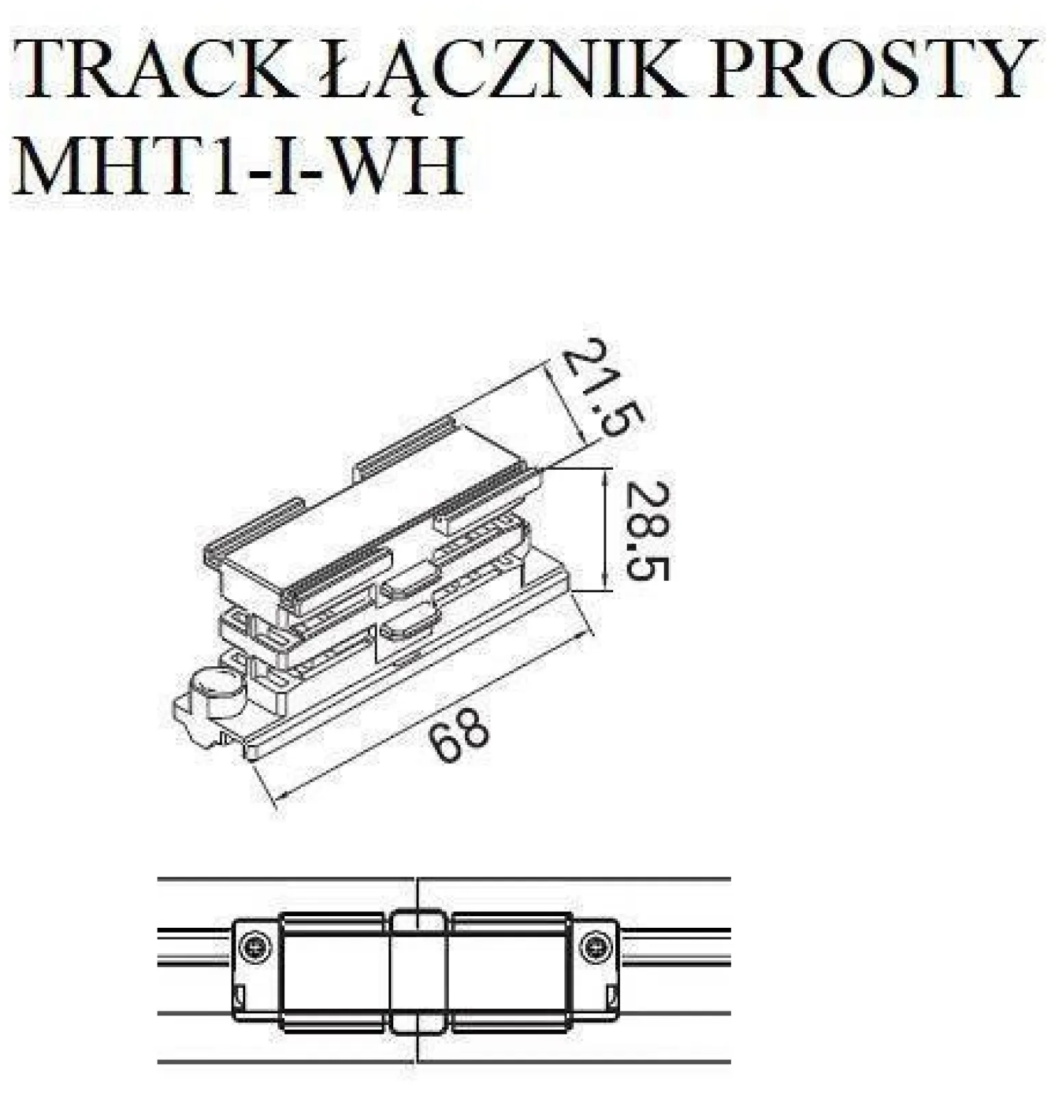 Łącznik prosty TRACK biały (MHT1-I-WH) - Maxlight