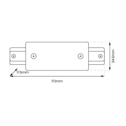 Łącznik Prosty Track Biały 1-Obwodowy + zasilanie centralne (ML0715) - Milagro