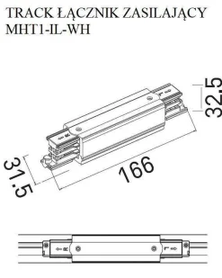 Łącznik prosty zasilający TRACK biały (MHT1-IL-WH MAX) - Maxlight