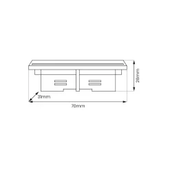 Łącznik Szynoprzewodu Track Czarny 3-Obwodowy Typ: Prosty Mini (ML2137) - Milagro