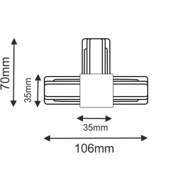 Łącznik T szynoprzewodu natynkowego 1F 230V - Czarny (6308) - Brosline