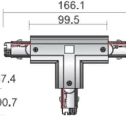 Łącznik typu T szynoprzewodu (prawy) (biały) (8126) - Shilo