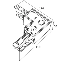 Łącznik L (kąt prosty) T-RACK SYSTEM (4367) - ARGON