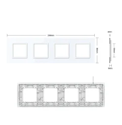 Czterokrotna biała ramka szklana (GPF-4-61) LIVOLO