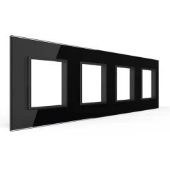 Czterokrotna czarna ramka szklana (GPF-4-62) LIVOLO