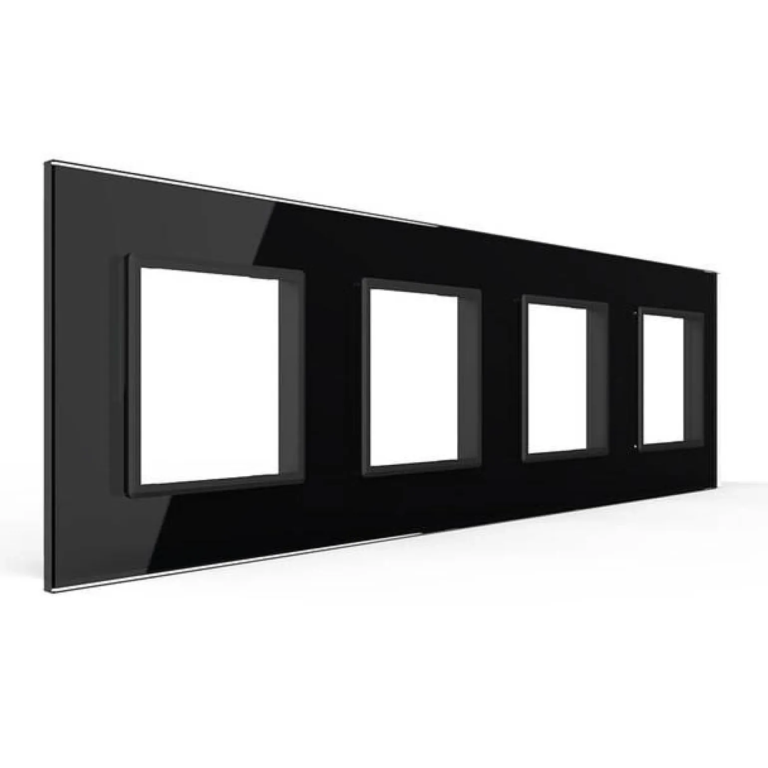 Czterokrotna czarna ramka szklana (GPF-4-62) LIVOLO