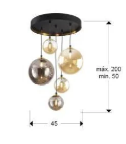 Dark lampa wisząca 5L (439574) - Schuller