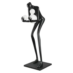 Designerska czarna lampa podłogowa WOMAN-2 BLACK 190 cm (DN433-F black) - Step into Design