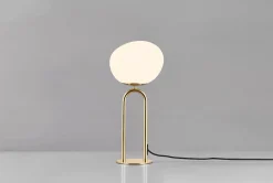 Designerska lampa stołowa SHAPES Nordlux E27 15W Szkło Mosiądz