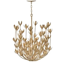 Designerski żyrandol Flora - 6 źródeł światła - Oksydowane złoto (QN-FLORA6-GD) - Quintiesse