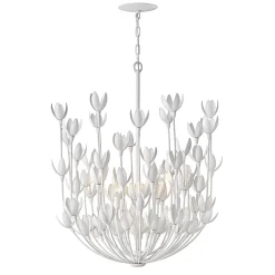 Designerski żyrandol Flora - 6 źródeł światła - Tynk strukturalny (QN-FLORA6-WHT) - Quintiesse