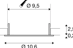DOWNLIGHT V 100 czarna, osłona płaska czarna (1007477) - SLV