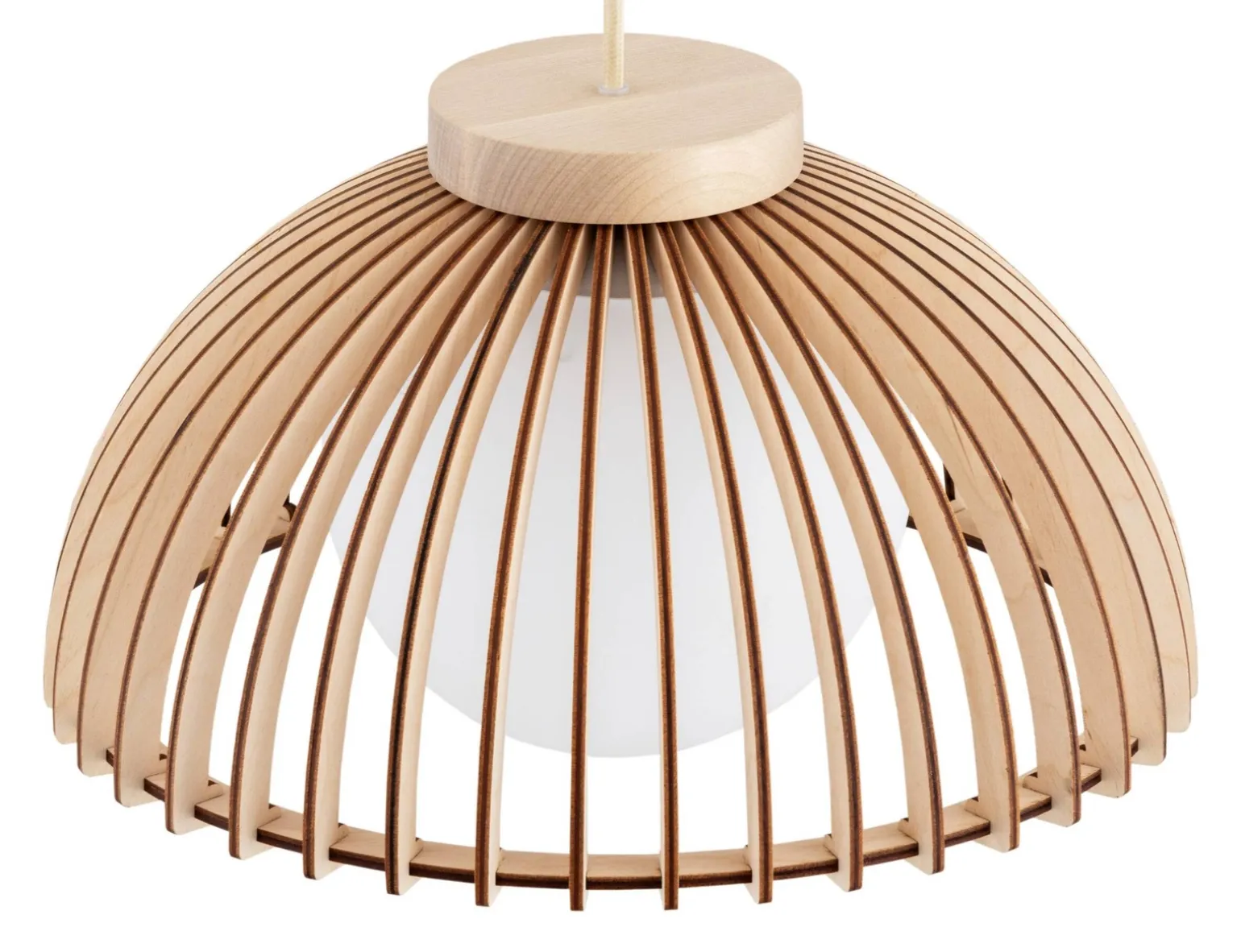 Drewniana lampa wisząca TRE ze szklanym kloszem (8634) - Argon