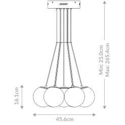 Duża alabastrowa lampa wisząca Kepler - 7 źródeł światła - Szczotkowane złoto (QN-KEPLER-7P-BG) - Quintiesse
