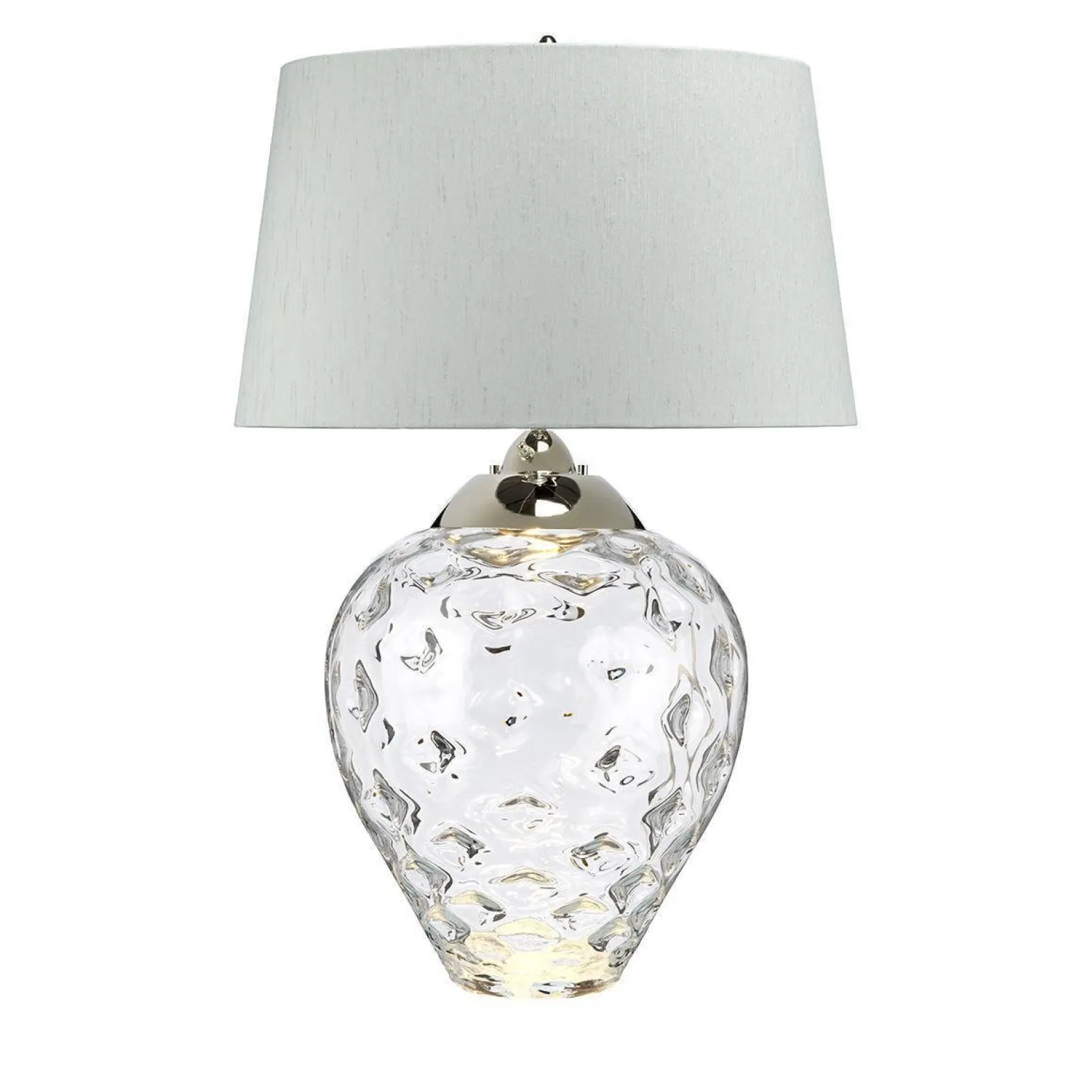 Duża lampa stołowa Samara - 2 źródła światła - Bezbarwne szkło (QN-SAMARA-TL-LRG-CLR) - Quintiesse