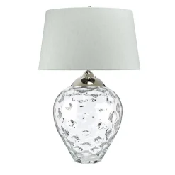 Duża lampa stołowa Samara - 2 źródła światła - Bezbarwne szkło (QN-SAMARA-TL-LRG-CLR) - Quintiesse