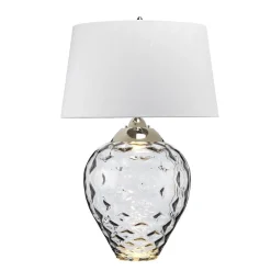 Duża lampa stołowa Samara - 2 źródła światła - Przydymione szkło (QN-SAMARA-TL-LRG-SMK) - Quintiesse