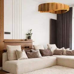 Duża lampa wisząca LED Horizon (QN-HORIZON-RING-LED-80-TEAK) - Quintiesse