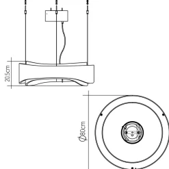 Duża lampa wisząca LED Horizon (QN-HORIZON-RING-LED-80-TEAK) - Quintiesse