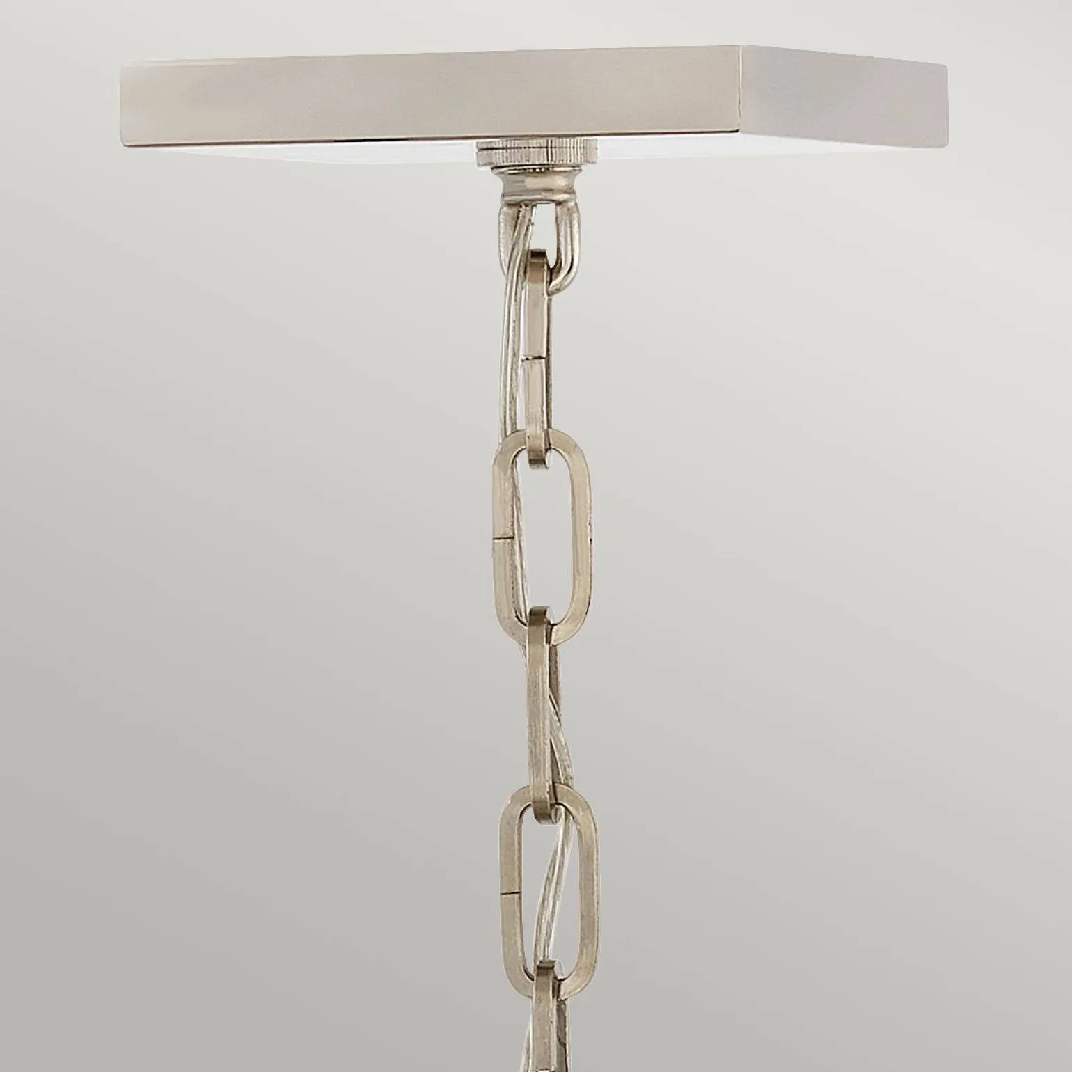 Duża lampa wisząca/ Półplafon Stinson - 4 źródła światła - Czarna/ Polerowany nikiel (QN-STINSON-4P-L-BK) - Quintiesse