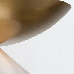 Duża lampa wisząca Saucer - 4 źródła światła - Postarzany mosiądz (QN-SAUCER-4P-L-AB-OPAL) - Quintiesse