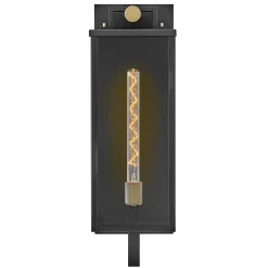 Duża latarnia naścienna Catalina - 1 źródło światła - Czarny, oksydowany brąz (QN-CATALINA-L) - Quintiesse