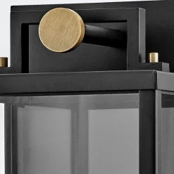 Duża latarnia naścienna Catalina - 1 źródło światła - Czarny, oksydowany brąz (QN-CATALINA-L) - Quintiesse