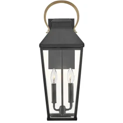 Duża latarnia naścienna Dawson - 2 źródła światła - Czarny, patynowany (HK-DAWSON-L) - Elstead Lighting