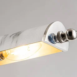 Duża obrazówka Winchfield - 4 źródła światła - Postarzany mosiądz & Biały marmur (WINCHFIELD-PLL-PN-WM) - Elstead Lighting