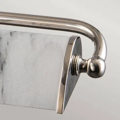 Duża obrazówka Winchfield - 4 źródła światła - Postarzany mosiądz & Biały marmur (WINCHFIELD-PLL-PN-WM) - Elstead Lighting