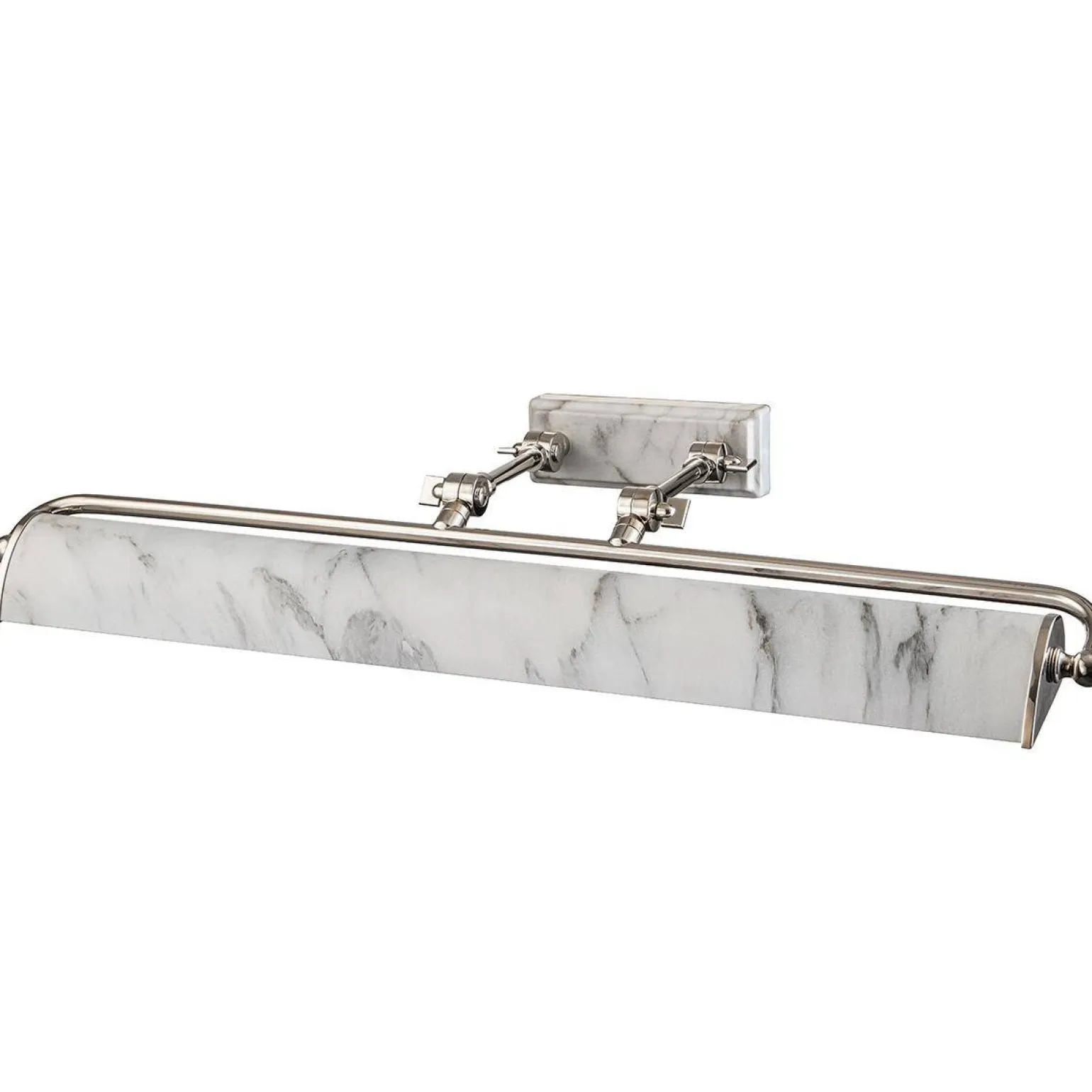 Duża obrazówka Winchfield - 4 źródła światła - Postarzany mosiądz & Biały marmur (WINCHFIELD-PLL-PN-WM) - Elstead Lighting