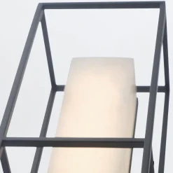 Duży kinkiet Blakley z alabastrowym kloszem Matowa czerń (QN-BLAKLEY-L-BK) - Quintiesse