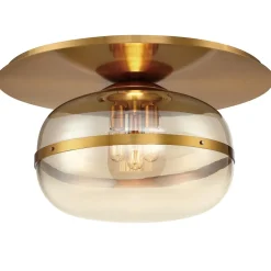 Duży plafon Nottingham - 1 źródło światła - Antyczny mosiądz (QN-NOTTINGHAM-F-L-AB) - Quintiesse