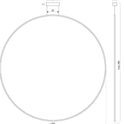 ECHO VERTICAL 180 Żyrandol czarny 4000K (66431) - Ramko