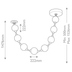 Efektowna lampa wisząca LED Marni - Naturalny mosiądz (QN-MARNI-8P-148-NBR) - Quintiesse