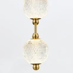 Efektowna lampa wisząca LED Marni - Naturalny mosiądz (QN-MARNI-8P-148-NBR) - Quintiesse