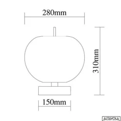 Ekskluzywna lampa LED stołowa złoto biała Apple T: Altavola Design (LA058/T) - ALTAVOLA DESIGN