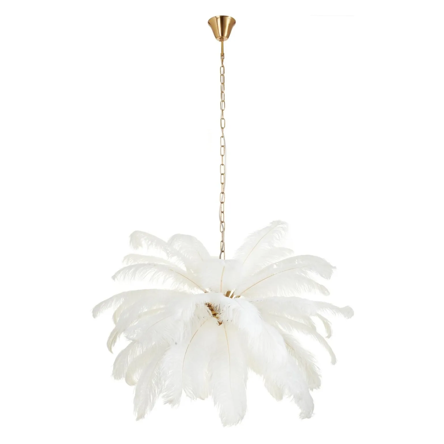 Ekskluzywna lampa wisząca z piórami EMU pióra białe 100 cm (ST-DN127 white) - Step into Design