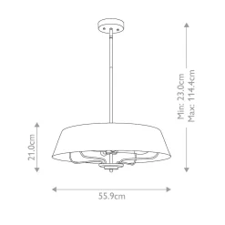 Elegancka Lampa wisząca Luella - 4 źródła światła - Szczotkowany naturalny mosiądz (KL-LUELLA-4P-BNB) - Kichler