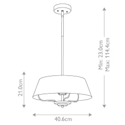 Elegancka Lampa wisząca Luella - 3 źródła światła - Czarne & Mosiądz (KL-LUELLA-3P-BKB) - Kichler