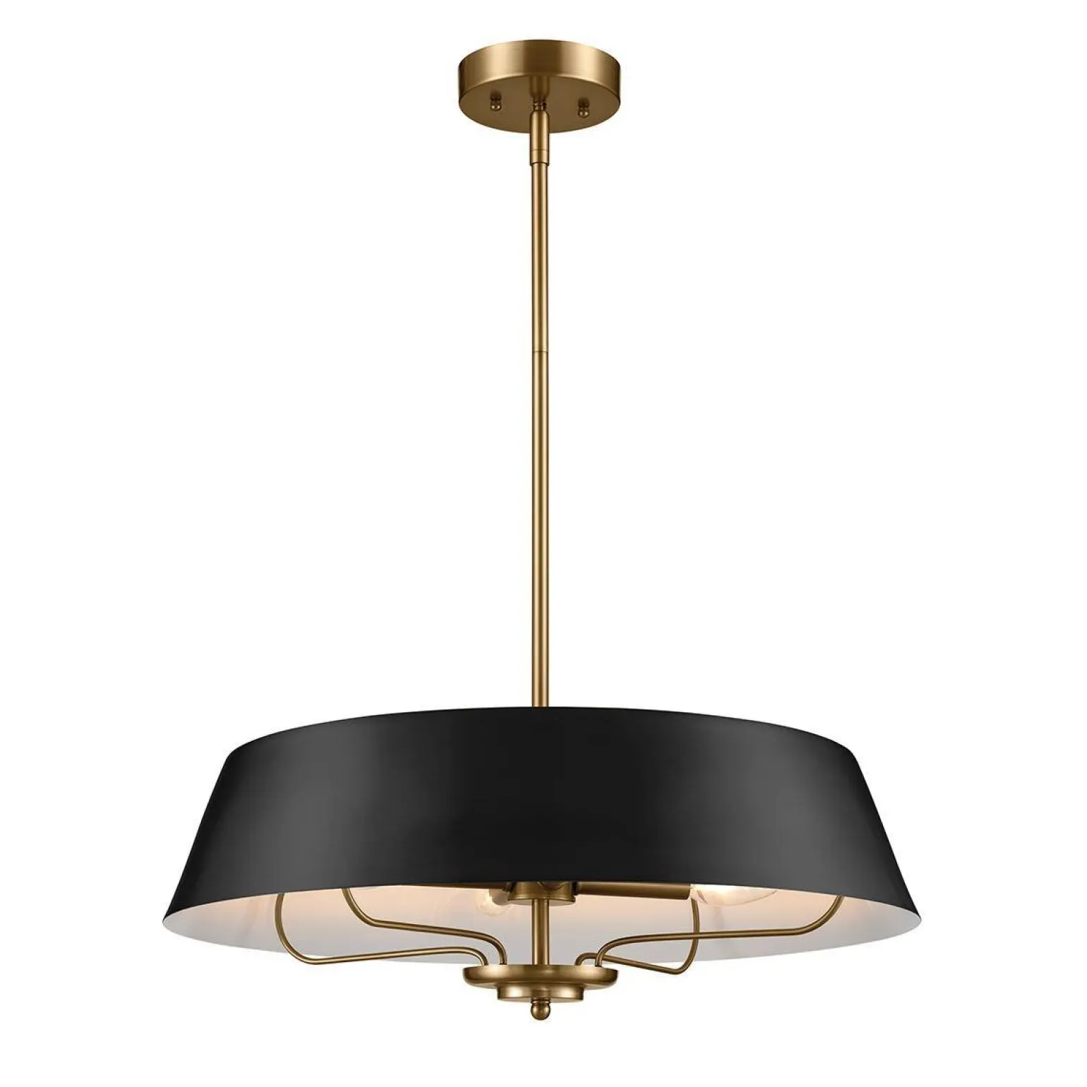 Elegancka Lampa wisząca Luella - 4 źródła światła - Czarne & Mosiądz (KL-LUELLA-4P-BKB) - Kichler