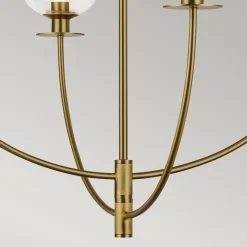 Elegancki żyrandol nad stół Sylvia Szczotkowane złoto (ALM-SYLVIA4-BG-CL) - Elstead Lighting