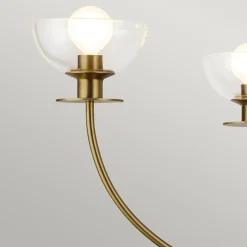 Elegancki żyrandol nad stół Sylvia Szczotkowane złoto (ALM-SYLVIA4-BG-CL) - Elstead Lighting