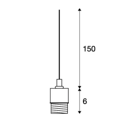 FENDA E27 wisząca, biała, bez rozety