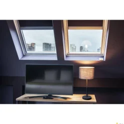 FENDA, lampa stołowa, podstawa lampy, A60, kolor czarny, bez abażuru, maks. 60W (155780) - SLV