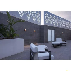 FLATT SENSOR, zewnętrzna lampa ścienna natynkowa LED, 3000 K, IP65, kolor antracyt/brązowy (1002955) - SLV